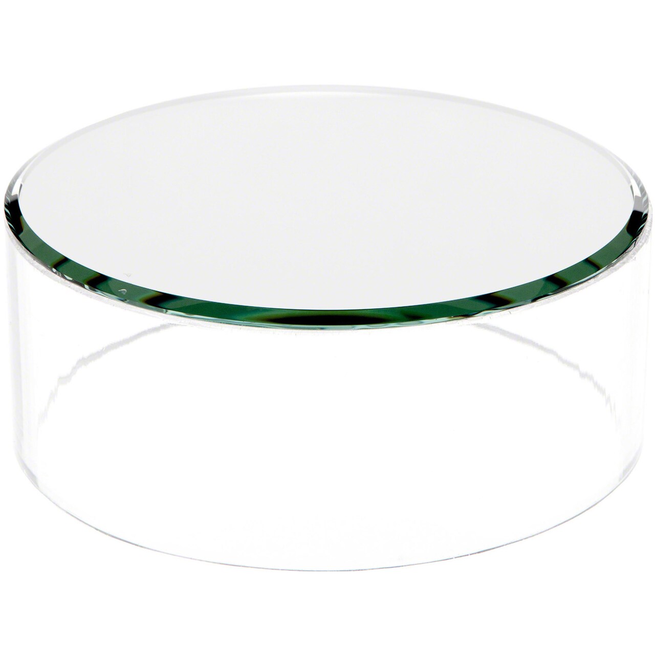 Plymor Clear Acrylic Cylinder Display Riser with Mirror Top, 2" H x 5" D